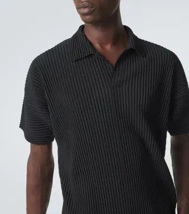 Homme Plissé Issey Miyake Homme Plissé Issey Miyake Basics pleated polo shirt | Thumbnail 5
