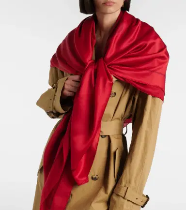 Saint Laurent Cassandre printed silk charmeuse scarf | Thumbnail 6