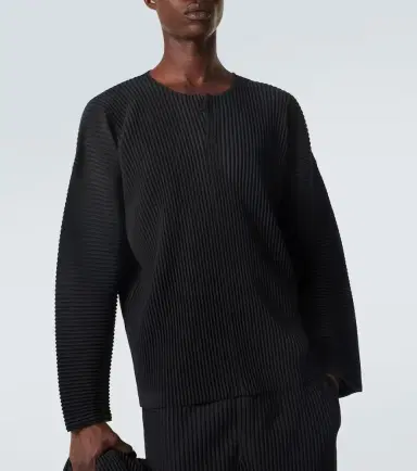 Homme Plissé Issey Miyake Homme Plissé Issey Miyake Monthly Colors pleated Henley shirt | Thumbnail 3