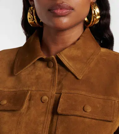 Saint Laurent Belted cropped suede jacket | Thumbnail 2