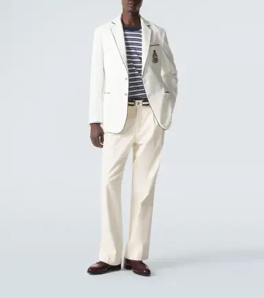 Ralph Lauren Purple Label Embroidered cotton terry blazer | Thumbnail 6
