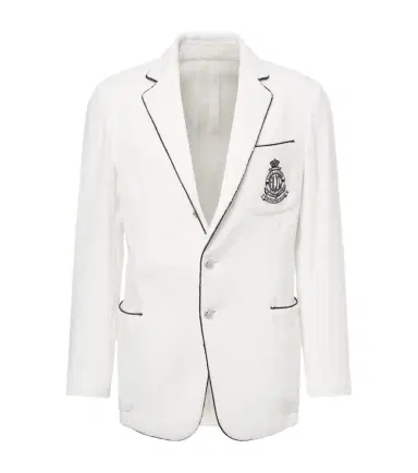 Ralph Lauren Purple Label Embroidered cotton terry blazer | Thumbnail 1
