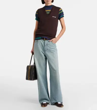 Miu Miu Logo virgin wool sweater vest | Thumbnail 5 Miu Miu Logo virgin wool sweater vest | Thumbnail 5