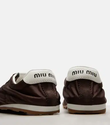 Miu Miu Plume suede-trimmed sneakers | Thumbnail 2