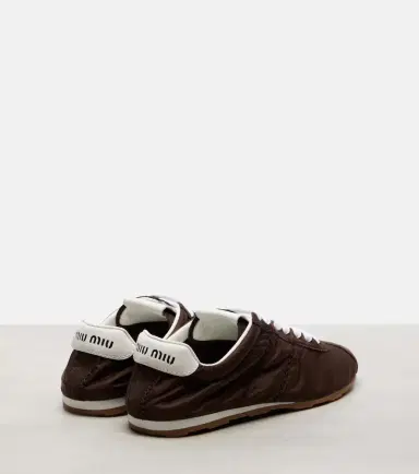 Miu Miu Plume suede-trimmed sneakers | Thumbnail 4