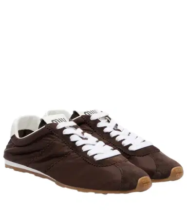 Miu Miu Plume suede-trimmed sneakers | Thumbnail 1