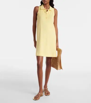 Hunza G Logo cotton terry polo dress | Thumbnail 4