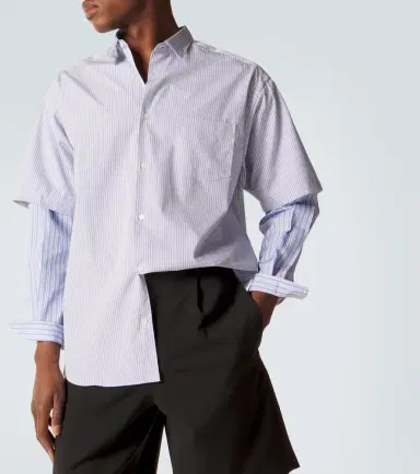 COMME des GARCONS HOMME Comme des Garçons Homme Layered striped cotton poplin shirt | Thumbnail 2 COMME des GARCONS HOMME Comme des Garçons Homme Layered striped cotton poplin shirt | Thumbnail 2