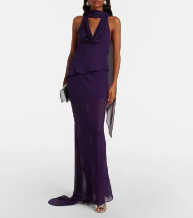 De La Vali Diosa draped georgette top | Thumbnail 4