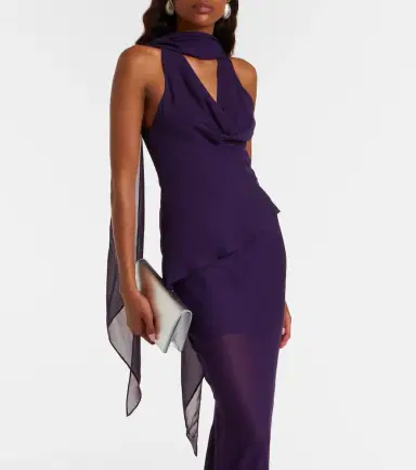 De La Vali Diosa draped georgette top | Thumbnail 5