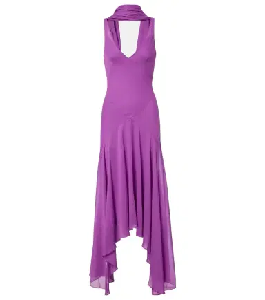 DE LA VALI Mystica asymmetric georgette midi dress | Thumbnail 1