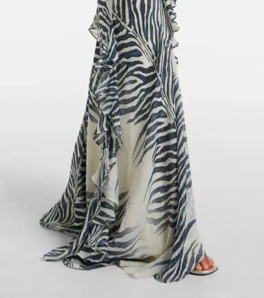De La Vali Mayara zebra-print georgette maxi dress | Thumbnail 2