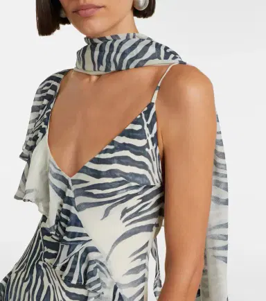 De La Vali Mayara zebra-print georgette maxi dress | Thumbnail 3