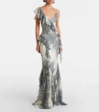 De La Vali Mayara zebra-print georgette maxi dress | Thumbnail 5