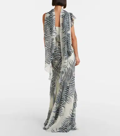 De La Vali Mayara zebra-print georgette maxi dress | Thumbnail 7