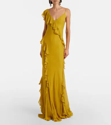 De La Vali Mayara ruffled georgette gown | Thumbnail 2