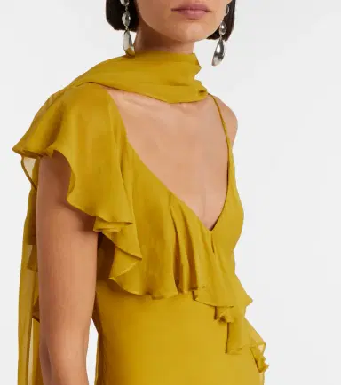 De La Vali Mayara ruffled georgette gown | Thumbnail 5