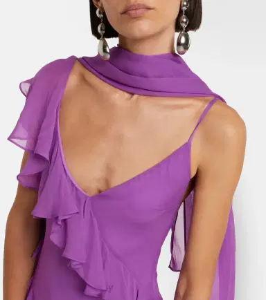 De La Vali Mayara ruffled georgette gown | Thumbnail 2