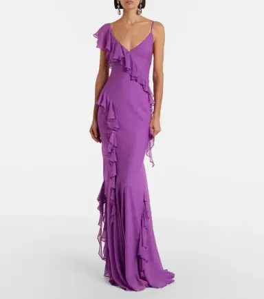De La Vali Mayara ruffled georgette gown | Thumbnail 3