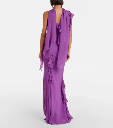 De La Vali Mayara ruffled georgette gown | Thumbnail 5