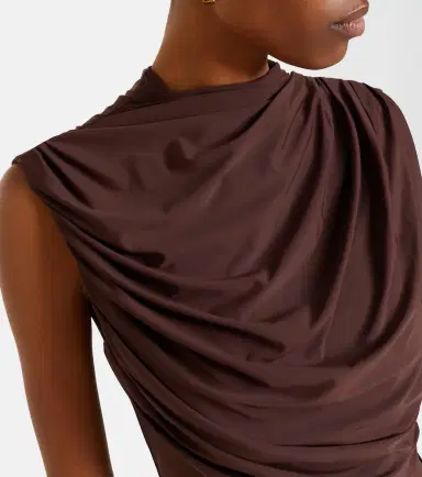 De La Vali Draped caped jersey minidress | Thumbnail 4