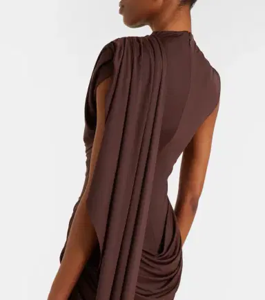 De La Vali Draped caped jersey minidress | Thumbnail 6