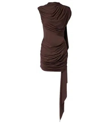 De La Vali Draped caped jersey minidress | Thumbnail 1