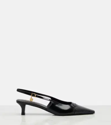 Tod's Croc-effect patent leather slingback pumps | Thumbnail 2