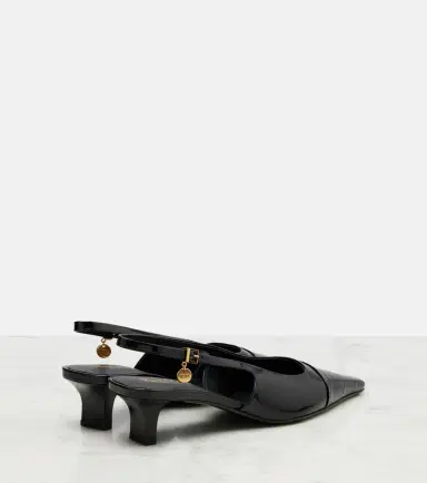 Tod's Croc-effect patent leather slingback pumps | Thumbnail 3