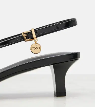 Tod's Croc-effect patent leather slingback pumps | Thumbnail 4