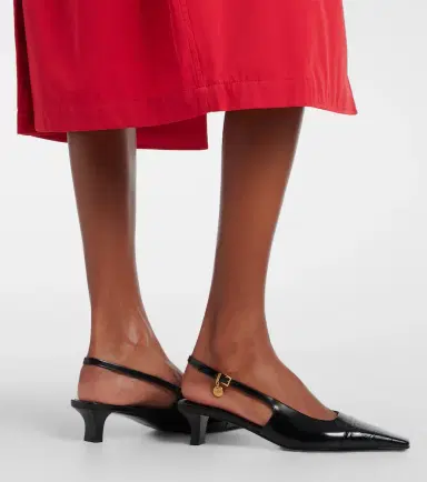 Tod's Croc-effect patent leather slingback pumps | Thumbnail 5