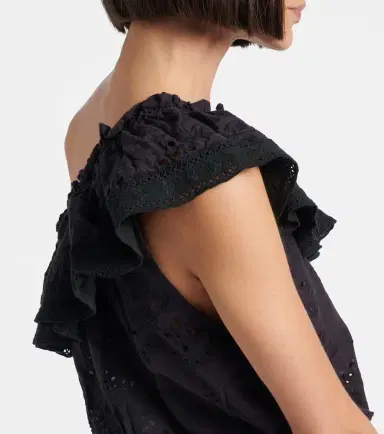 Melissa Odabash Bree broderie anglaise one-shoulder cotton minidress | Thumbnail 3