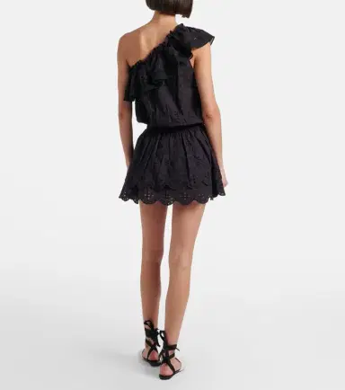 Melissa Odabash Bree broderie anglaise one-shoulder cotton minidress | Thumbnail 5
