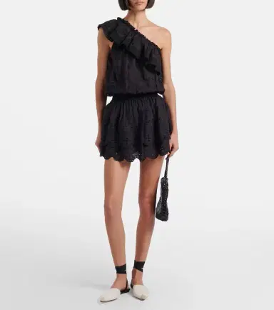 Melissa Odabash Bree broderie anglaise one-shoulder cotton minidress | Thumbnail 6