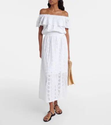 Melissa Odabash Larna broderie anglaise cotton midi dress | Thumbnail 6