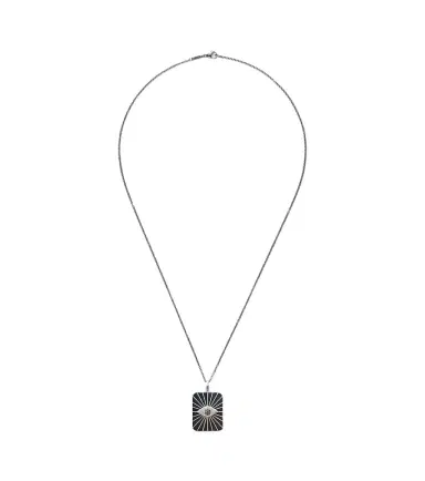 Ileana Makri Evil Eye sterling silver pendant necklace with diamonds | Thumbnail 1