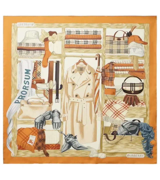 Printed silk twill scarf