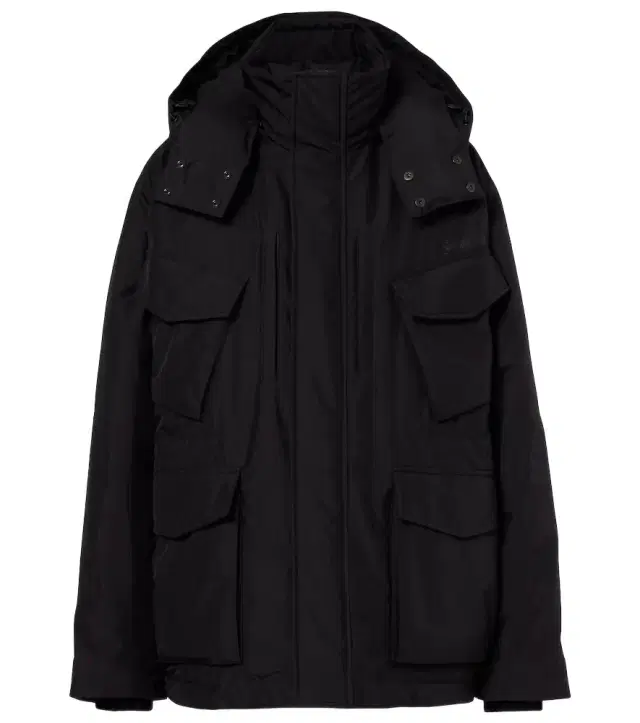 Technical canvas down ski jacket