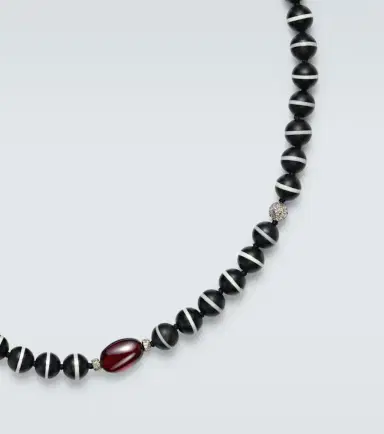 Ileana Makri Sterling silver beaded necklace with gemstones | Thumbnail 2