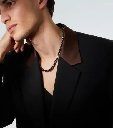 Ileana Makri Sterling silver beaded necklace with gemstones | Thumbnail 4