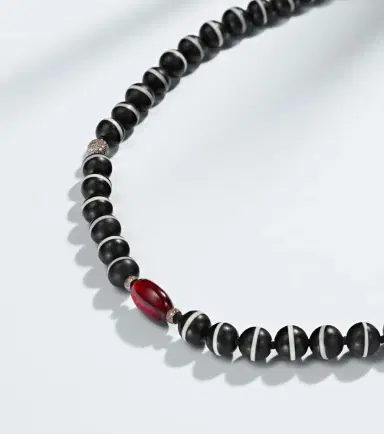 Ileana Makri Sterling silver beaded necklace with gemstones | Thumbnail 5
