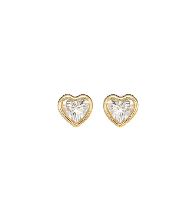 Heart 18kt gold earrings with diamonds