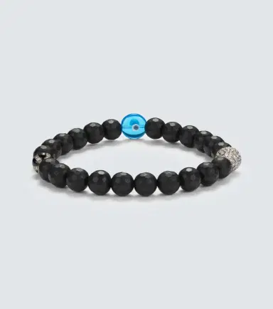 Ileana Makri Sterling silver beaded bracelet with onyx and diamonds | Thumbnail 3