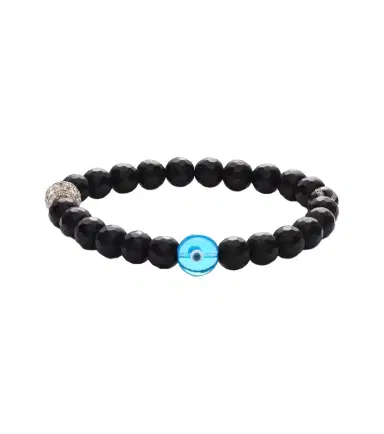 Ileana Makri Sterling silver beaded bracelet with onyx and diamonds | Thumbnail 1