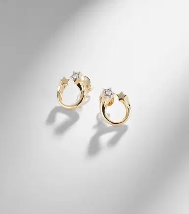 Roxanne First Shooting Star 14kt gold earrings with diamonds | Thumbnail 5 Roxanne First Shooting Star 14kt gold earrings with diamonds | Thumbnail 5