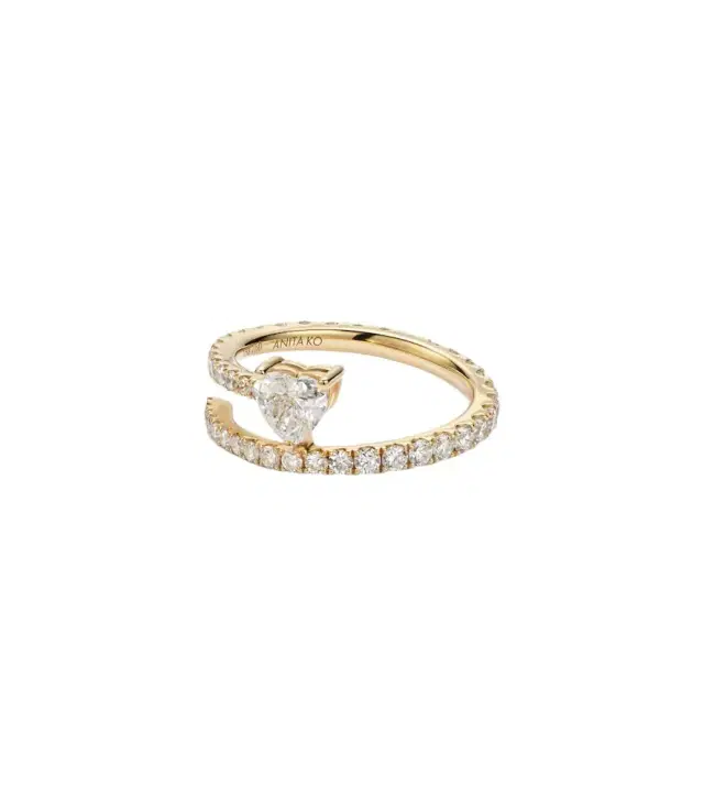 Anita Ko 18kt gold ring with diamonds