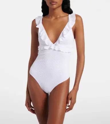 Melissa Odabash Los Angeles ruffled swimsuit | Thumbnail 5