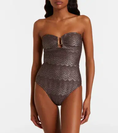 Melissa Odabash Argentina lamé swimsuit | Thumbnail 2