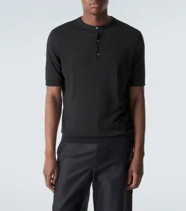 Thom Sweeney Silk and linen Henley shirt | Thumbnail 4