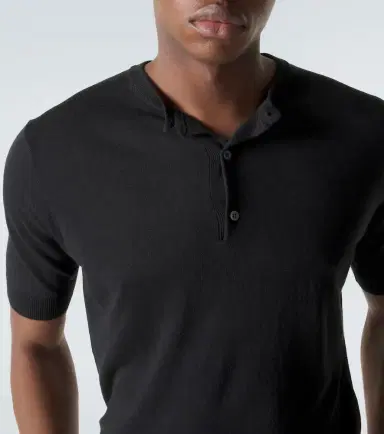 Thom Sweeney Silk and linen Henley shirt | Thumbnail 5